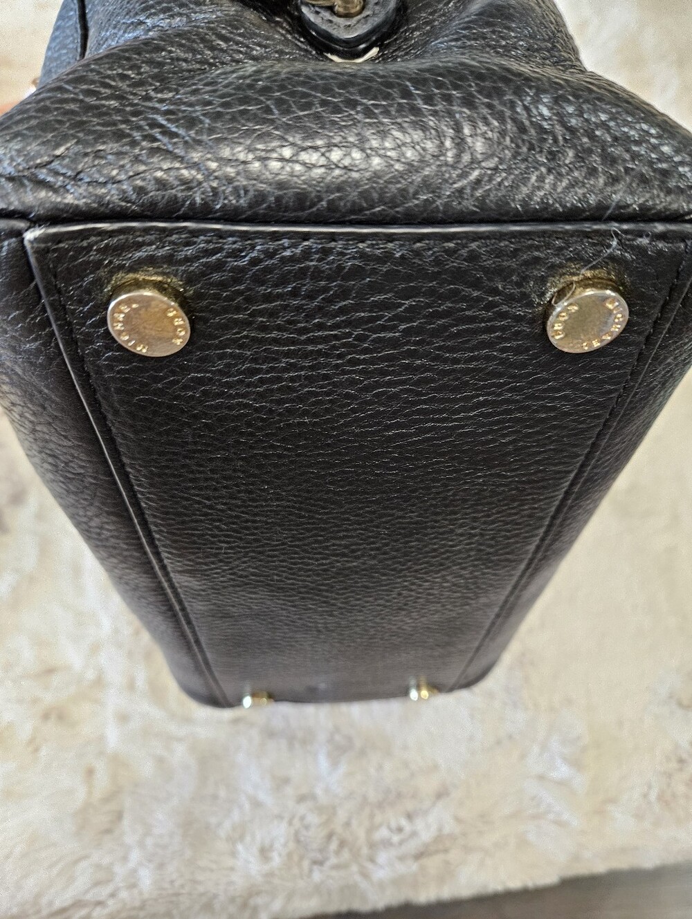 EUC MK Kirby Black Pebble Leather Women’s Satchel with Gold Hardware And Dustbag - Picture 7 of 15
